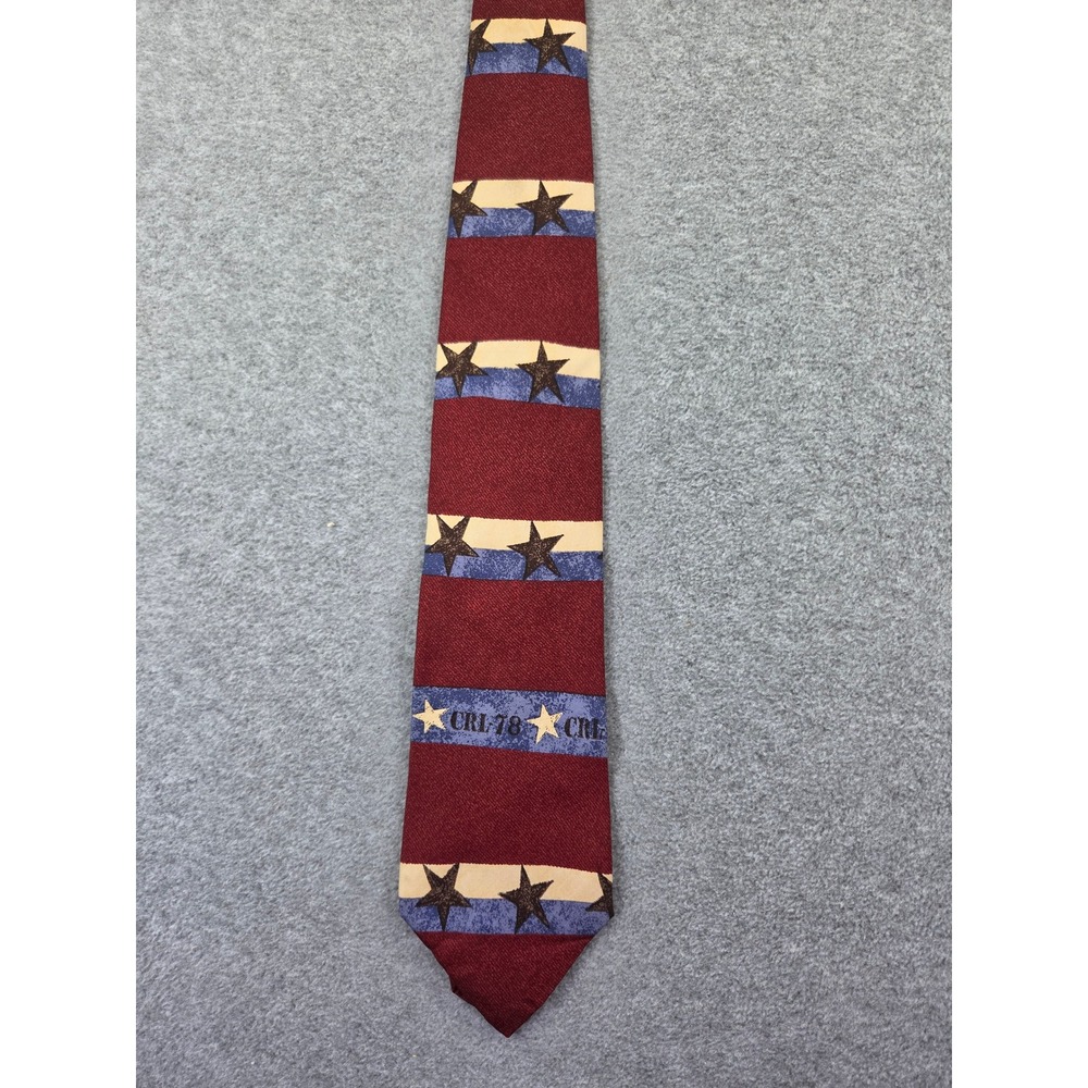 Vintage 90s Chaps Ralph Lauren Silk Tie Americana Stars CRL-78 Patriotic 3.75"